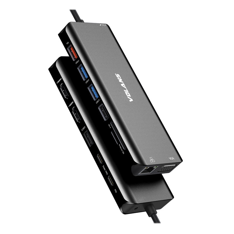 Volans VL-UCTDMH-S USB-C Triple Display Docking Station with 100W PD