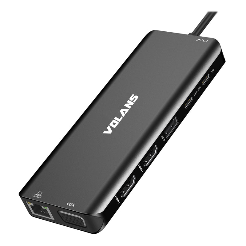 Volans VL-UCTDMH-S USB-C Triple Display Docking Station with 100W PD